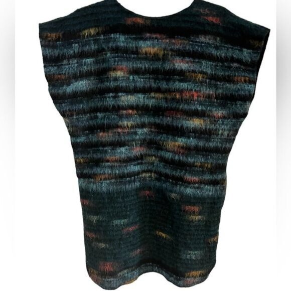 Delfina Balda Sleeveless Tunic Vest Size Small Multi Colored Lined - Picture 2 of 10
